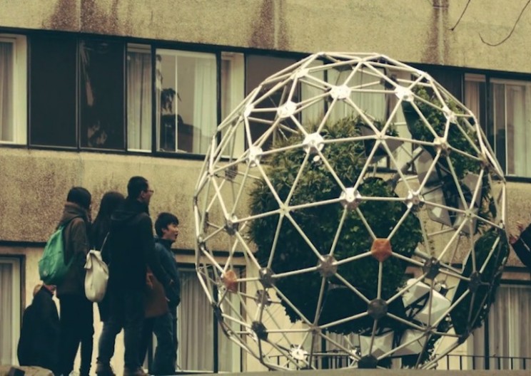 Autonomous Sphere Garden Grows Plants by Rolling