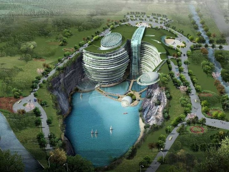 Construction of an Incredible Underground Hotel in Songjiang Begins