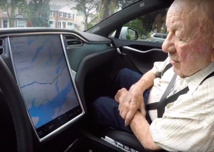 This Man Took His 97-Year-Old Grandfather for a Ride in His New Tesla Model S