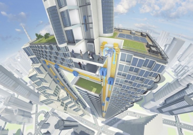 Multi-directional maglev elevators make getting around high rises easier