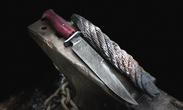 steel cable knife from scrap