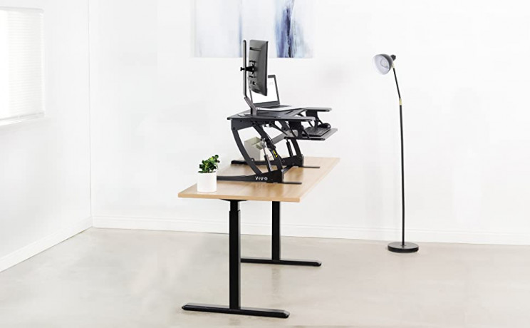 VIVO Black Height Adjustable 36 inch Stand up Desk Converter