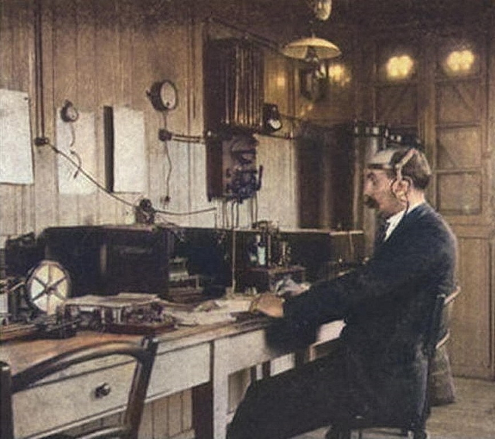 French ship-to-shore radio operator French ship-to-shore radio operator