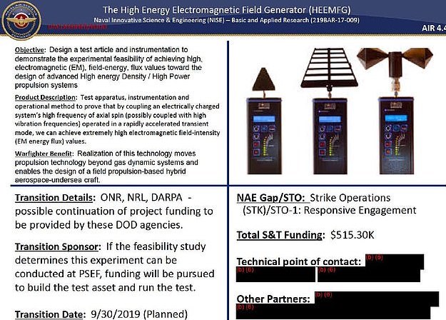 Electromagnetic Field Generator test setup.