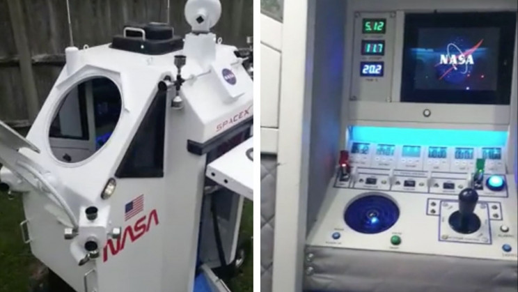 Grandad Builds Incredible DIY Space Module For His Grandkid