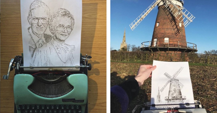 Artist Creates Intricate Drawings and Portraits Using His Oldschool Typewriter