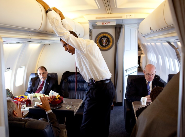 President Obama with a BlackBerry on his belt President Obama with a BlackBerry on his belt
