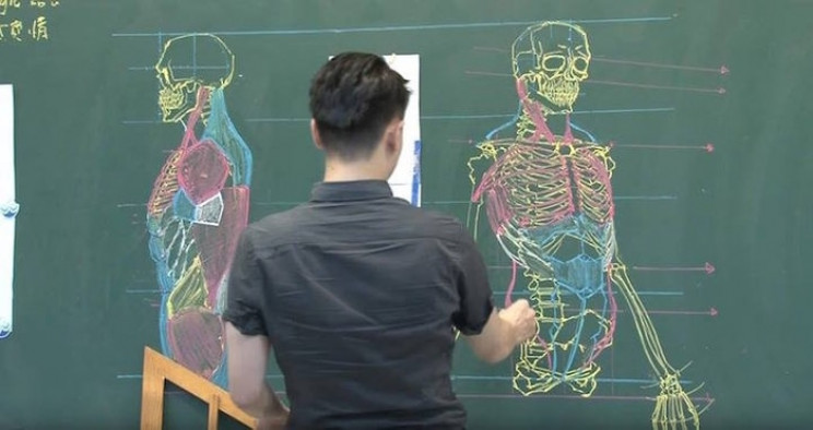 This Taiwanese Lecturer Draws Stunning Anatomical Drawings on the Chalkboard This Taiwanese Lecturer Draws Stunning Anatomical Drawings on the Chalkboard