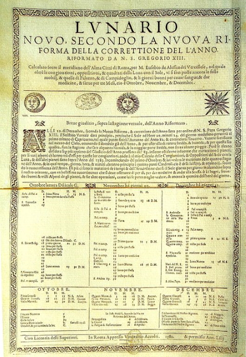 First Gregorian calendar First Gregorian calendar