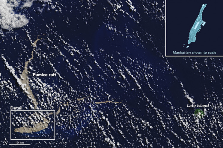 Newly Discovered Pumice Raft Headed Towards Australia Could Help the Great Barrier Reef Newly Discovered Pumice Raft Headed Towards Australia Could Help the Great Barrier Reef