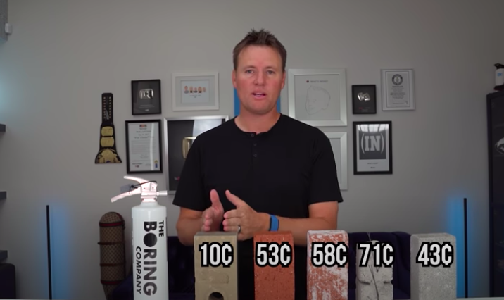 YouTuber Puts Elon Musk's 10 Cent Boring Bricks' Durability to Test YouTuber Puts Elon Musk's 10 Cent Boring Bricks' Durability to Test