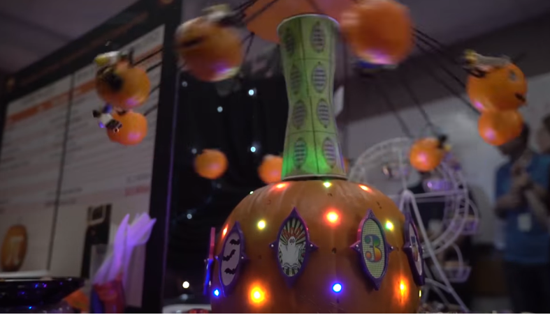JPL Pumpkin Carving Contest 2016 Carousel made out of pumpkins