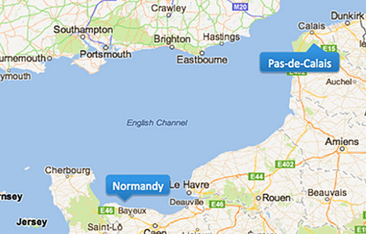 Map Calais and Normandy Map Calais and Normandy