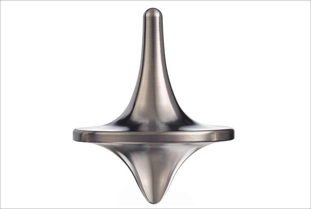Titanium Spinning Top Toy spinning on a surface