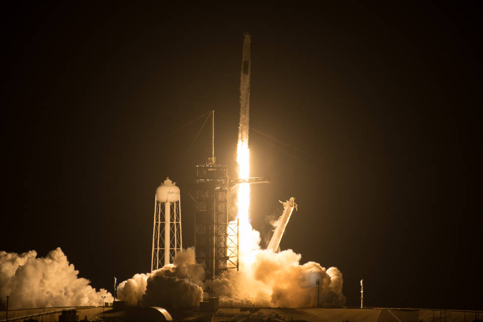SpaceX Falcon 9 rocket carrying Crew-2 launches SpaceX Falcon 9 rocket carrying Crew-2 launches