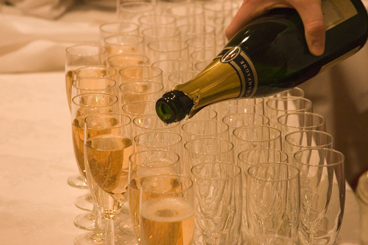 pouring champagne
