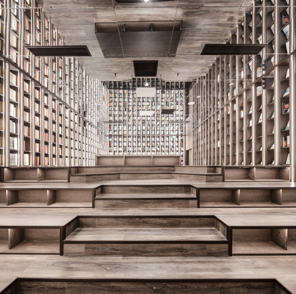 Surreal Hall of Mirrors in Newly Built Bookstore in China Surreal Hall of Mirrors in Newly Built Bookstore in China