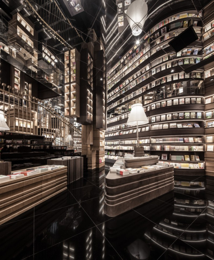 Surreal Hall of Mirrors in Newly Built Bookstore in China Surreal Hall of Mirrors in Newly Built Bookstore in China