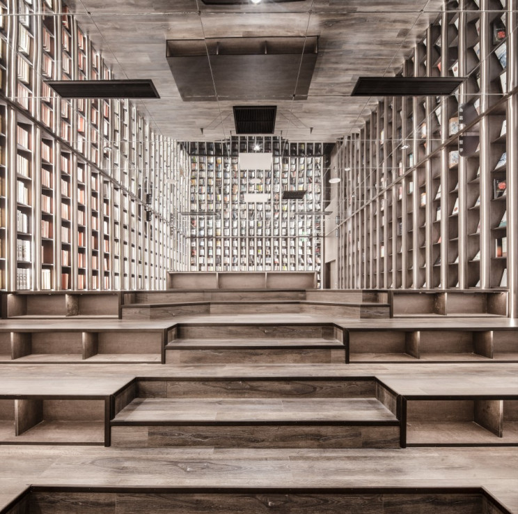 Surreal Hall of Mirrors in Newly Built Bookstore in China Surreal Hall of Mirrors in Newly Built Bookstore in China