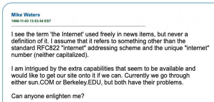 17 Ancient Internet Posts From Early Usenet Archives 17 Ancient Internet Posts From Early Usenet Archives