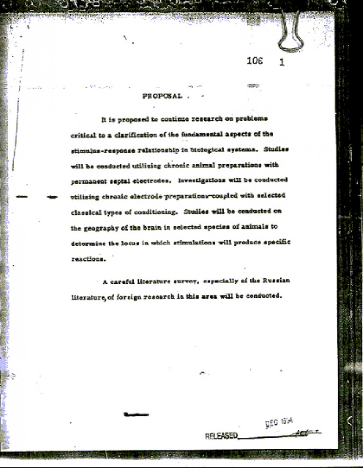 MK-Ultra proposal MK-Ultra proposal