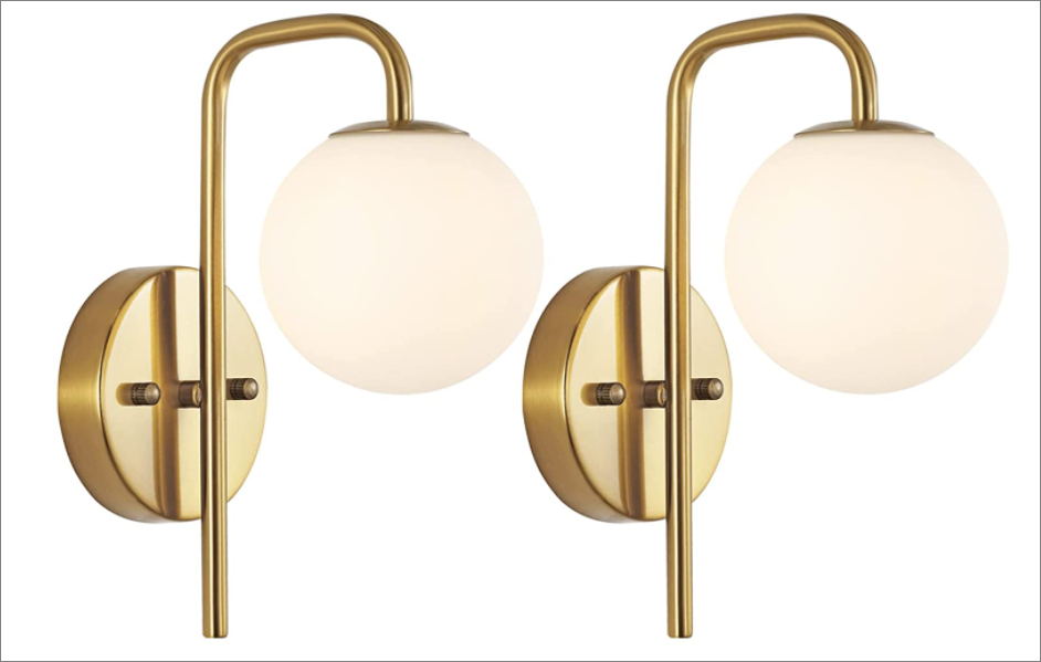 Byoliima Mid-Century Wall Lights 2 golden wall sconces