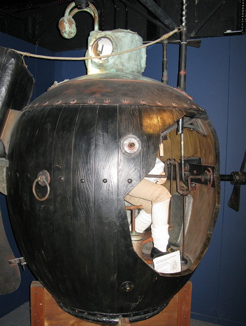 Turtle replica on display at the Royal Navy Submarine Museum Turtle replica on display at the Royal Navy Submarine Museum