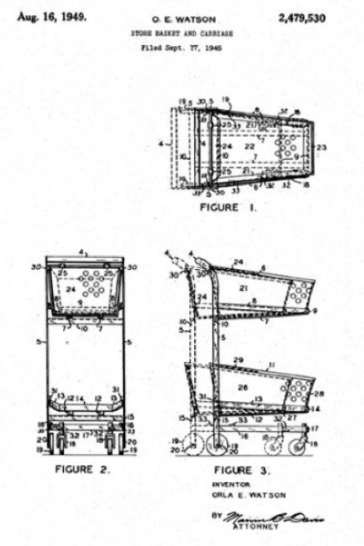 Patent for nesting shopping cart Patent for nesting shopping cart