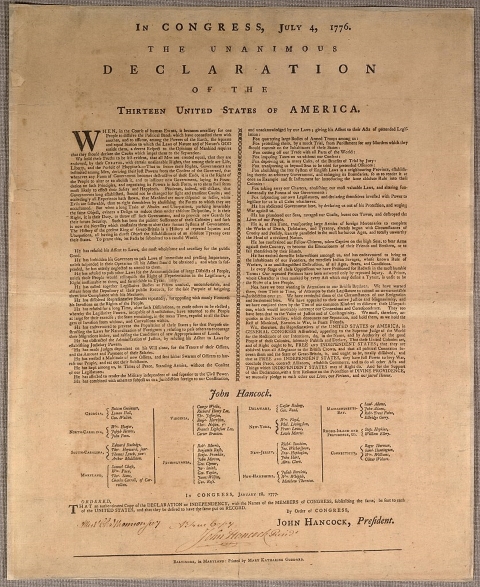 The 1776 Printing of the U.S. Declaration of Liberty photograph about Printable Declaration of Independence identified as The 1776 Printing of the U.S. Declaration of Liberty