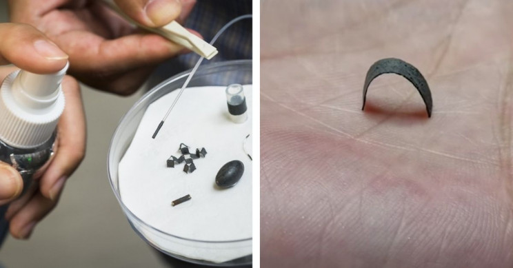 Tiny Objects Coated in Special Magnetic Material Walk, Crawl, and Roll