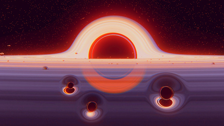 A supermassive black hole is playing a deadly "billiards" game with 3 others