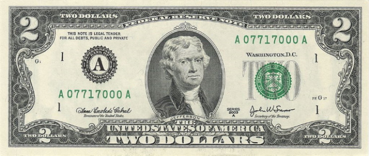 U.S. two dollar bill U.S. two dollar bill
