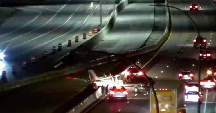 Plane Makes Thrilling Emergency Landing on Highway, Collides with SUV