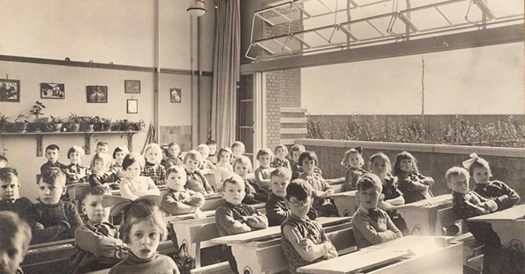 Children In Amsterdam Sitting In An Open Air Classroom Children In Amsterdam Sitting In An Open Air Classroom