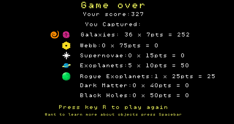 NASA's retro video game lets you collect celestial objects like a cosmic connoisseur NASA's retro video game lets you collect celestial objects like a cosmic connoisseur