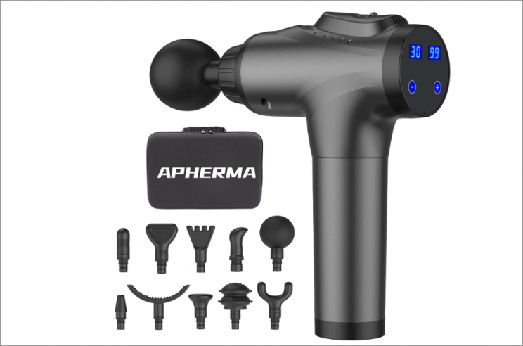 Apherma Massage Gun Black massage gun with tools