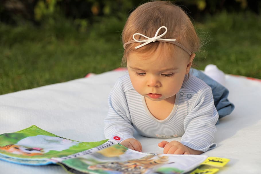 Toddler reading Child reading