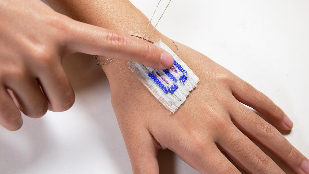 On-Skin Wearable Technology Combined With Traditional Weaving On-Skin Wearable Technology Combined With Traditional Weaving