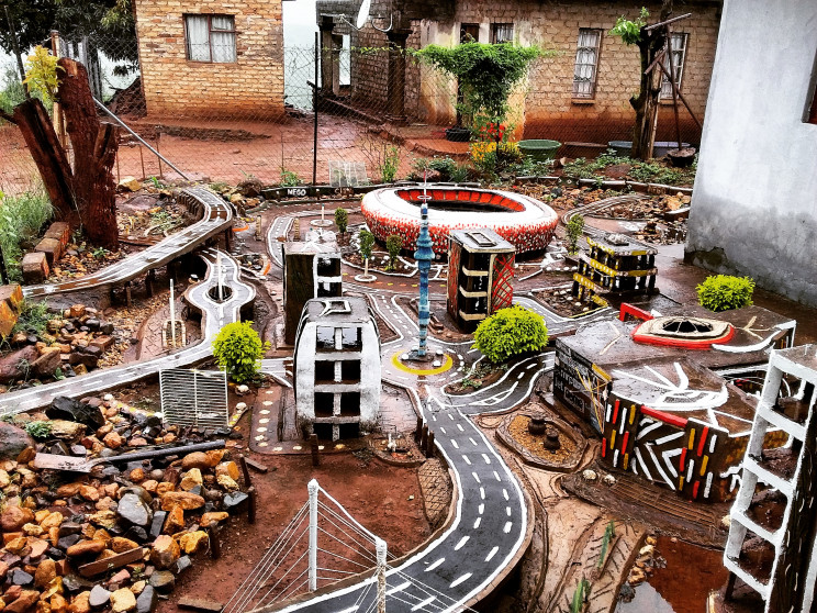 Man Spends 12 Years Building Johannesburg in His Backyard from Recycled Materials Man Spends 12 Years Building Johannesburg in His Backyard from Recycled Materials