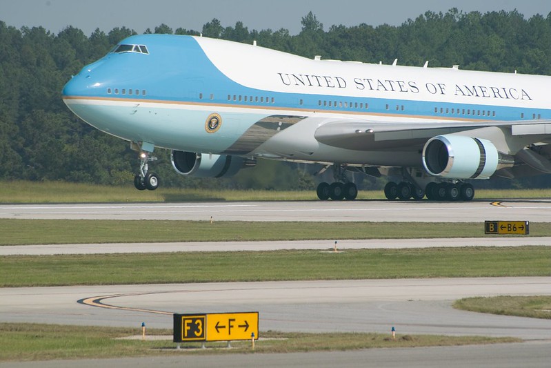Air Force One taxiing