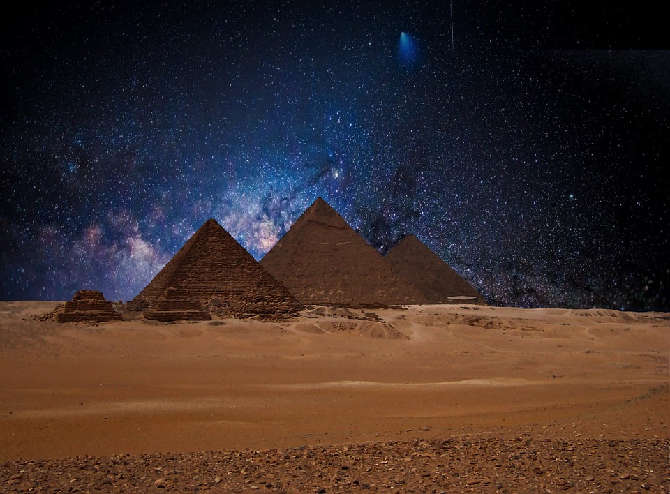 Pyramids at Night Pyramids at Night