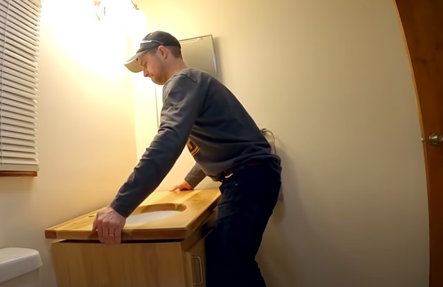 diy vanity top in place