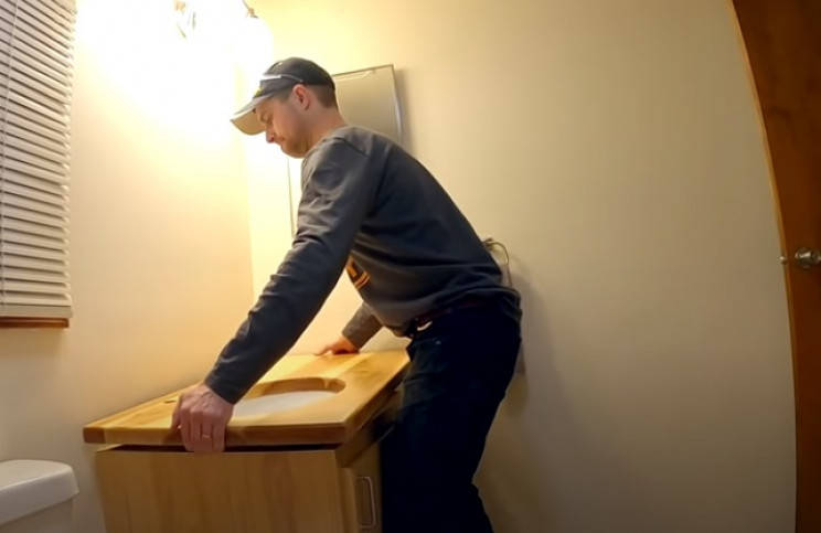 diy vanity top in place