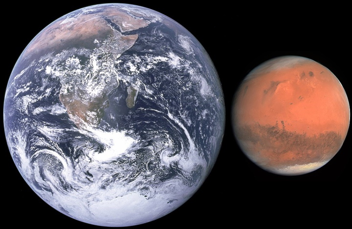 Sizes of Earth and Mars Sizes of Earth and Mars