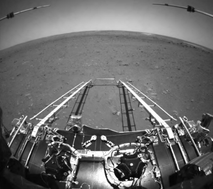 China’s Zhurong Rover Beams Back Its First Mars Images China’s Zhurong Rover Beams Back Its First Mars Images