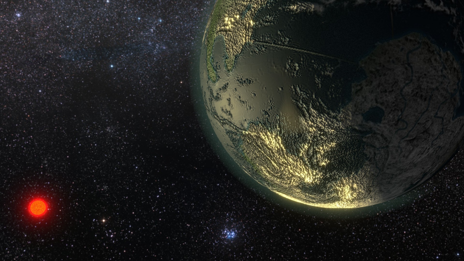 Exoplanet Rendering Rendering of an exoplanet