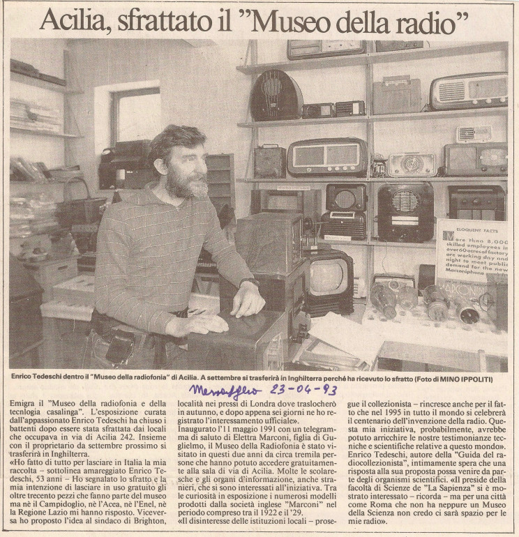 Enrico Tedeschi, museum of the radio in Italy