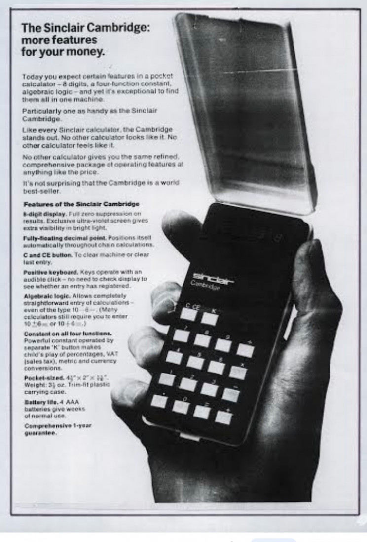 Enrico Tedeschi collection, Sinclair Cambridge calculator