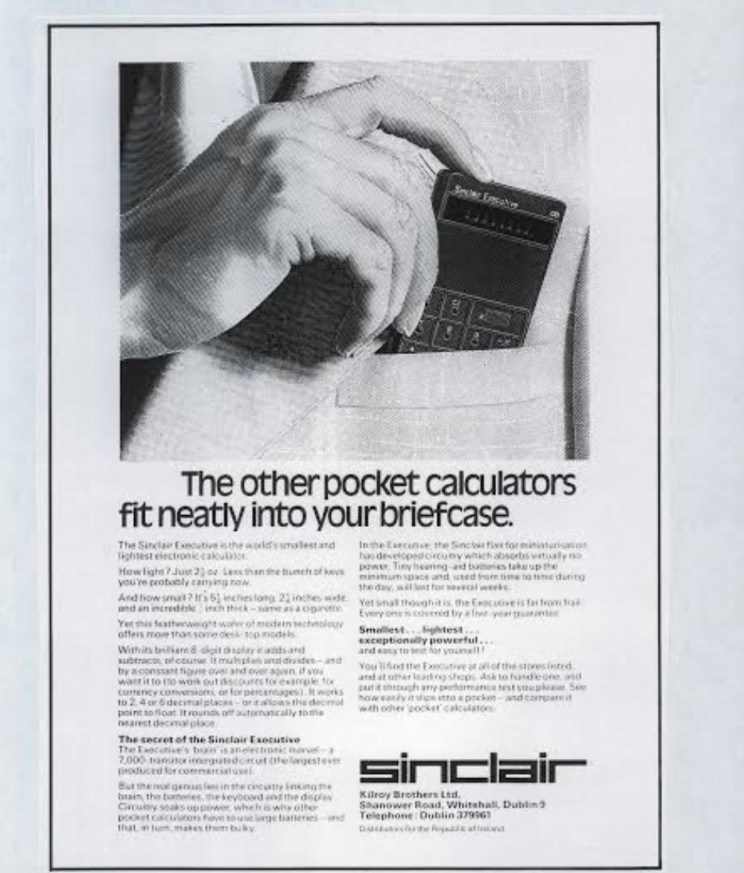 Enrico Tedeschi collection, Sinclair pocket calculator