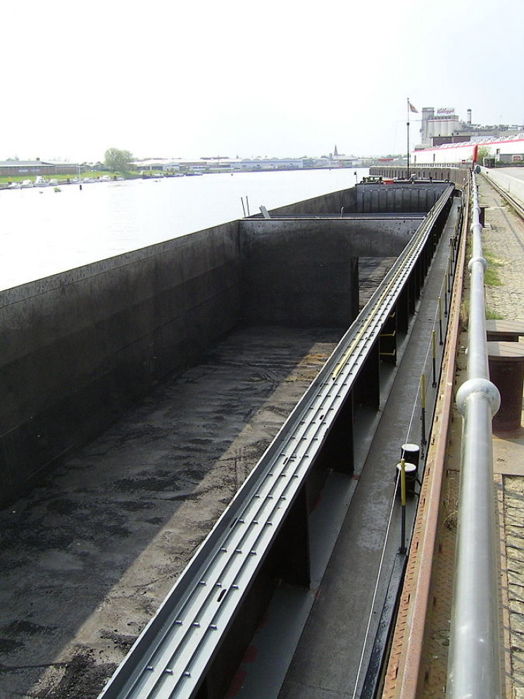 large empty vehicles coal barge